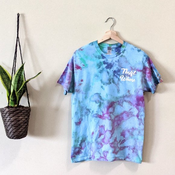 allywanderland Tops - Thrift Whore Atlantis Blue Tie Dye Tee T-Shirt